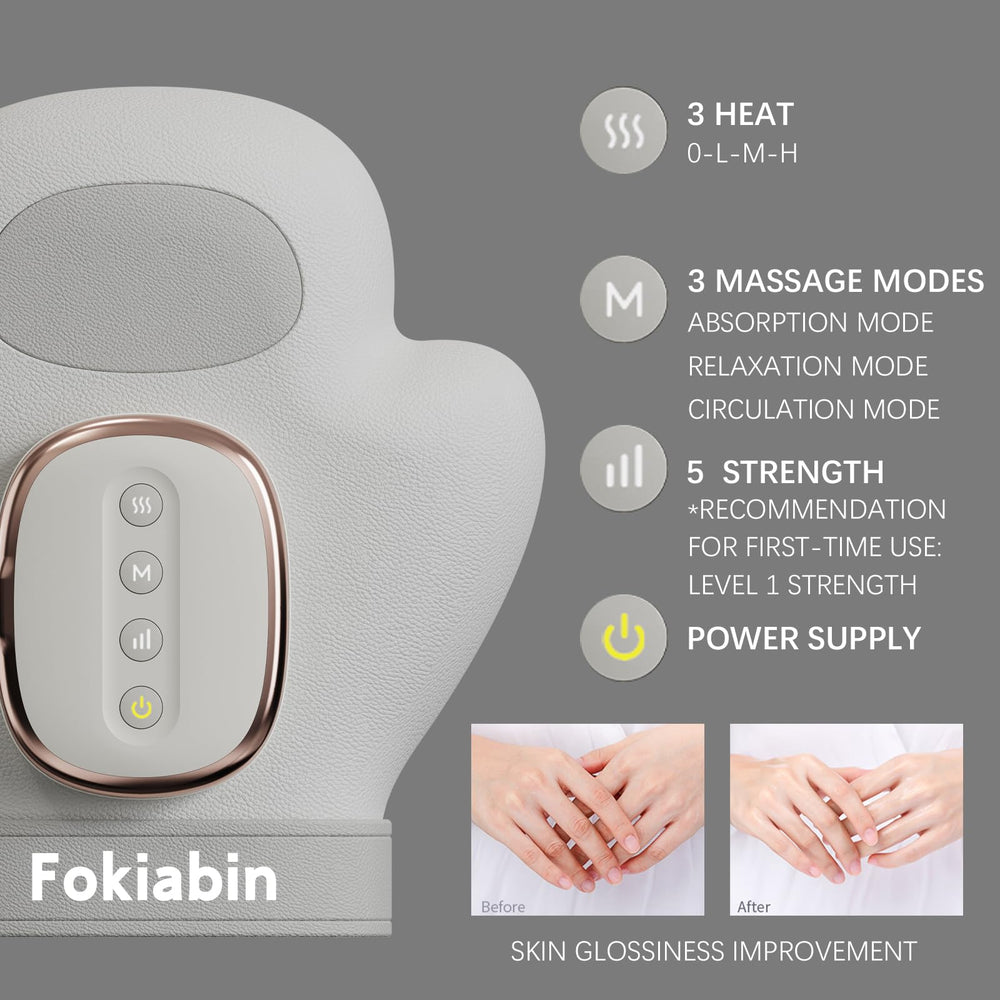 Fokiabin hand massager at office desk setup for desk-side relaxation