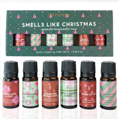 Folkulture Christmas essential oils set in diffuser bottles for a festive home scent.