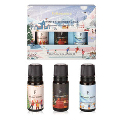 Folkulture Christmas Oils White Woods bottle delivering a warm woody scent for cozy evenings.