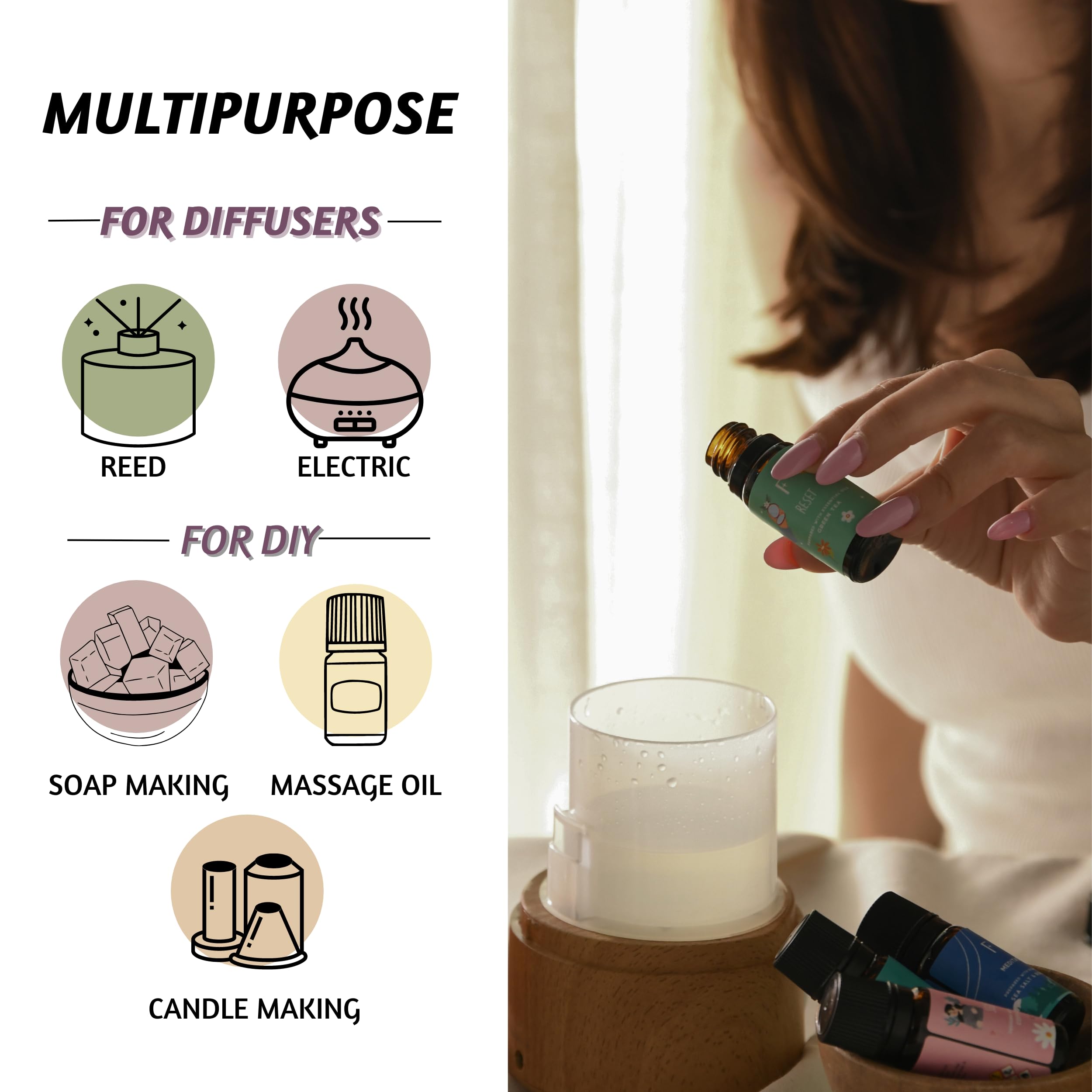 Folkulture diffuser oil pack shot showcasing versatile fall scents.