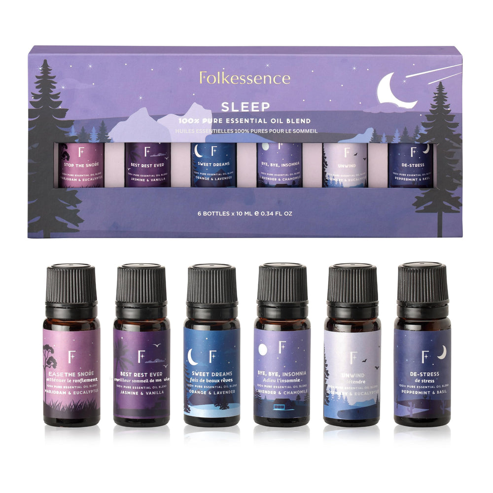 Folkulture Sleep Set: six oils for diffuser use to create a welcoming home fragrance