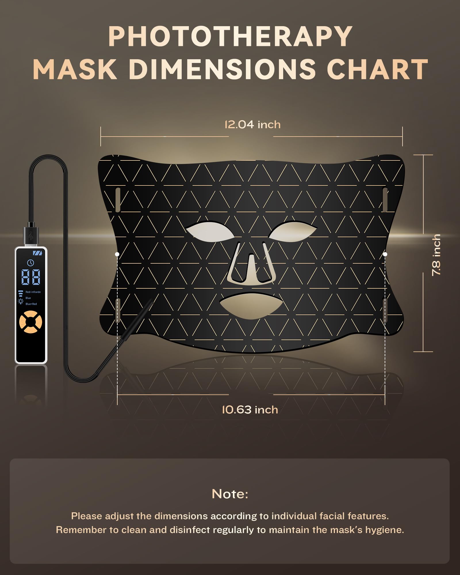 FOLOKE LED Light Therapy Mask compact portable design, ideal for travel.