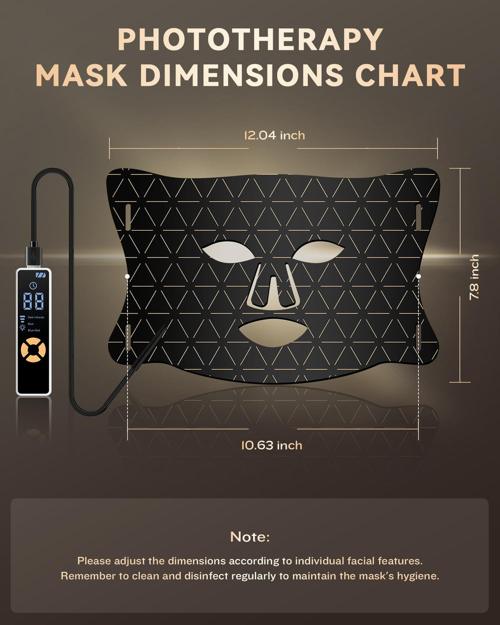 FOLOKE LED Light Therapy Mask compact portable design, ideal for travel.