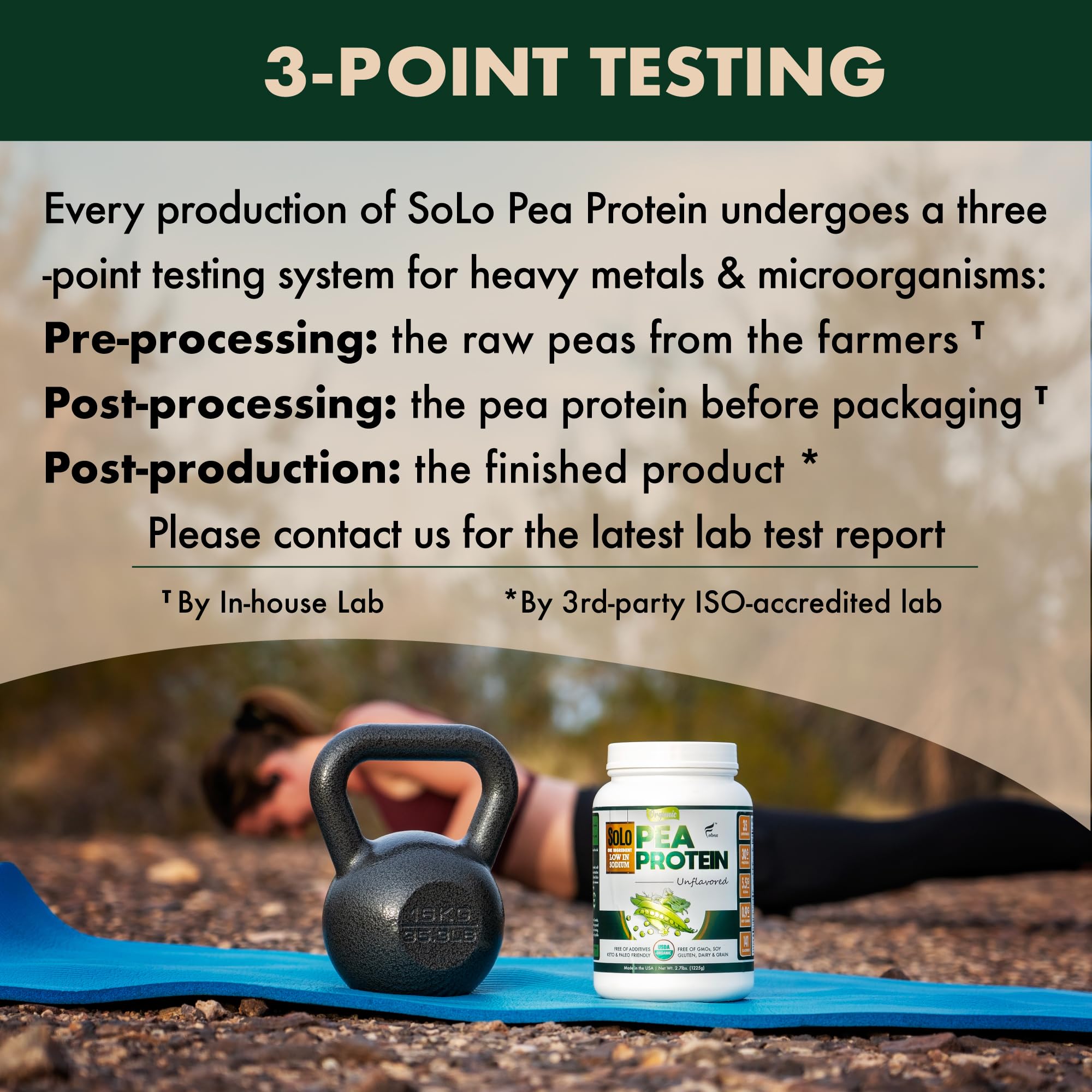 Folona Solo Organic Pea Protein on kitchen counter, suitable for keto and paleo.