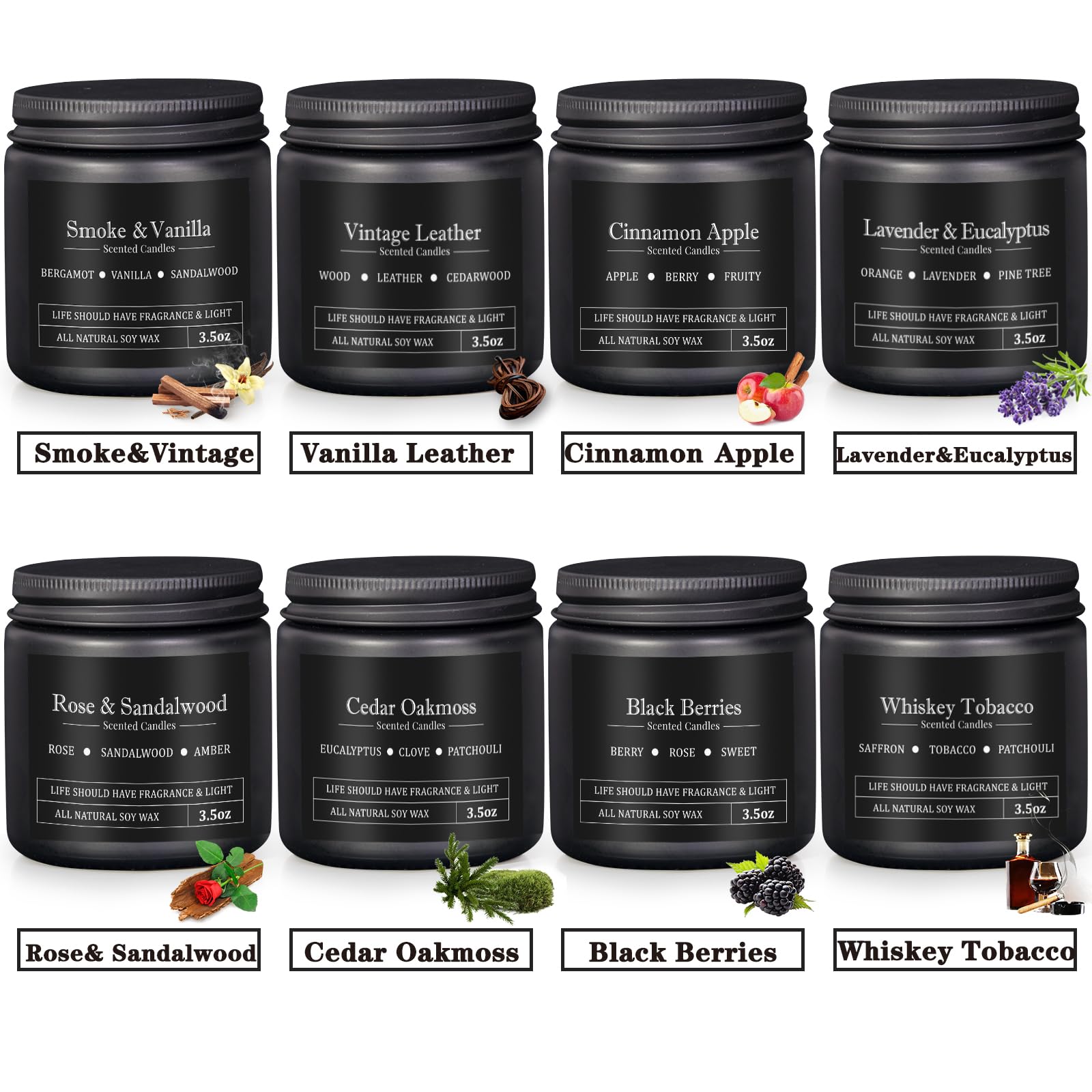 FOMICO soy wax candle with clean burn, eco friendly aroma.