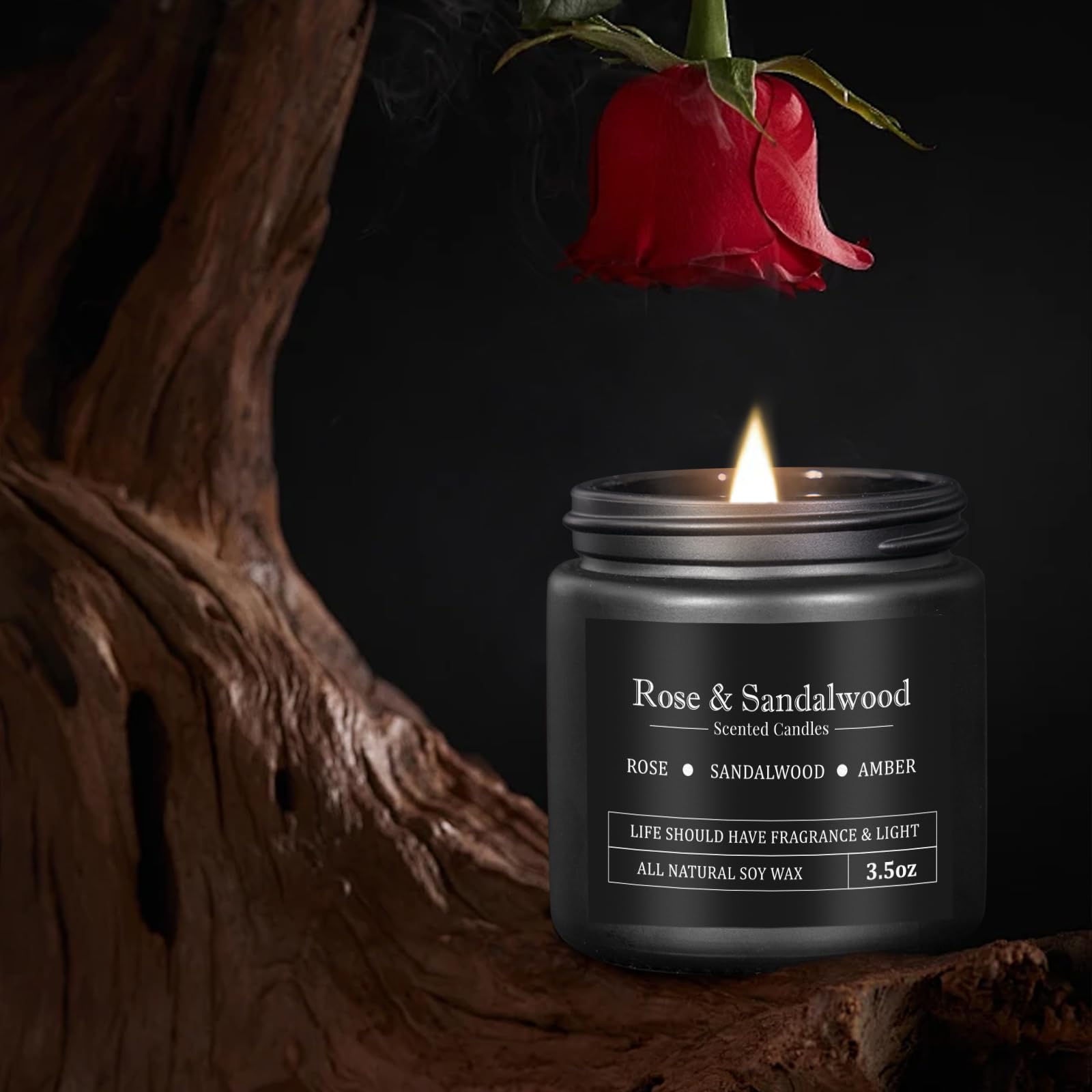 Vintage Leather candle close-up by FOMICO for rich masculine scent.