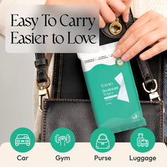 FOMIN Acidified Wipes aluminum-free formula supports gentle cleansing.