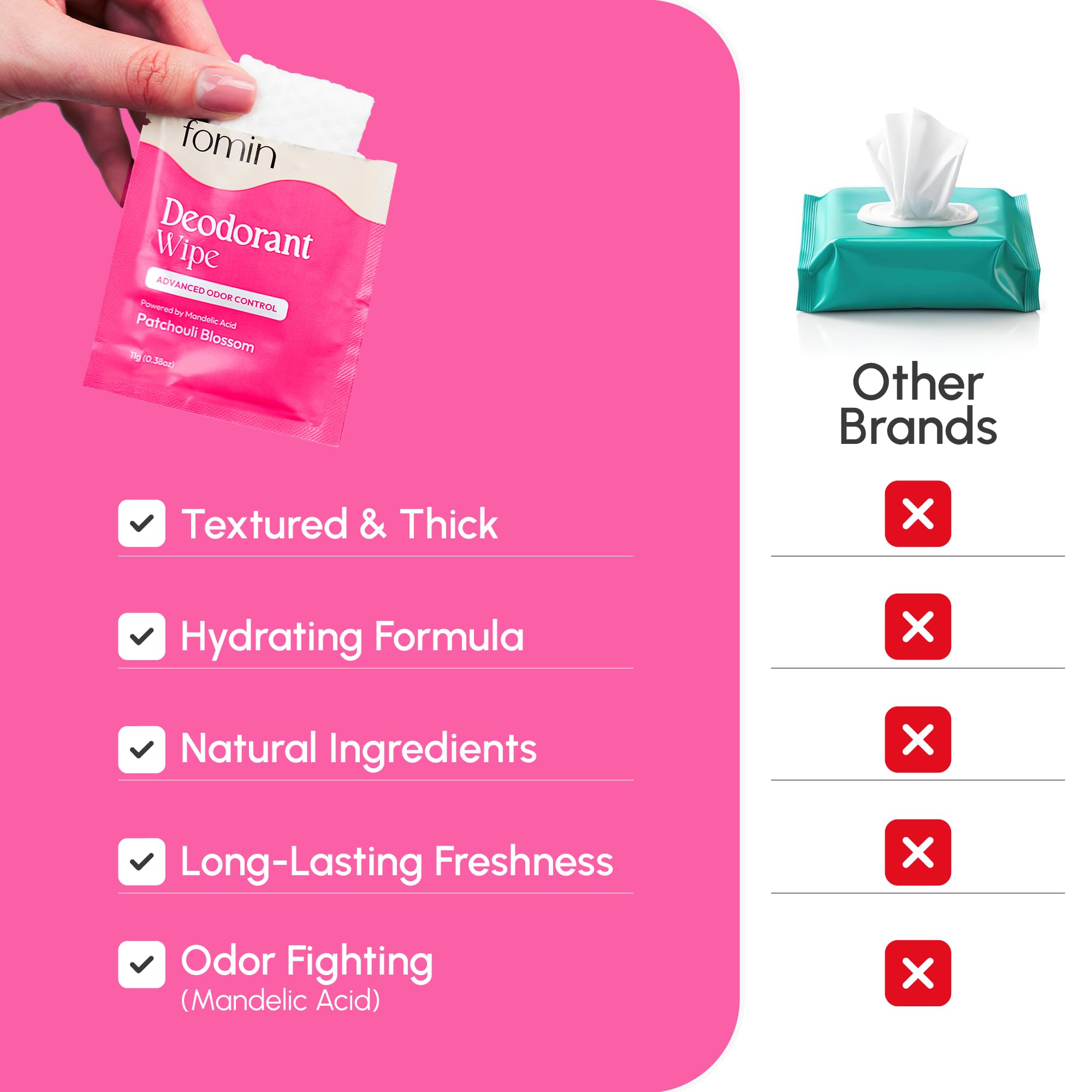 FOMIN individually wrapped wipes ideal for purse or gym bag travel