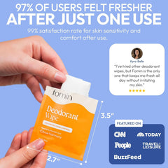 FOMIN pocket-sized sachet enables easy on-the-go underarm refresh during travel.