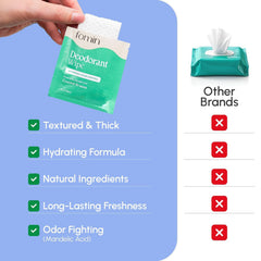 FOMIN travel wipes in purse-friendly packaging for discreet, convenient use.