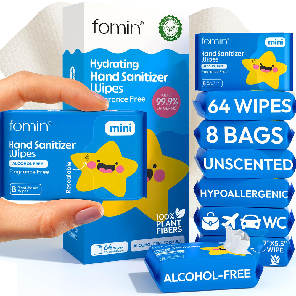 FOMIN mini toallitas desinfectantes sin fragancia para uso diario