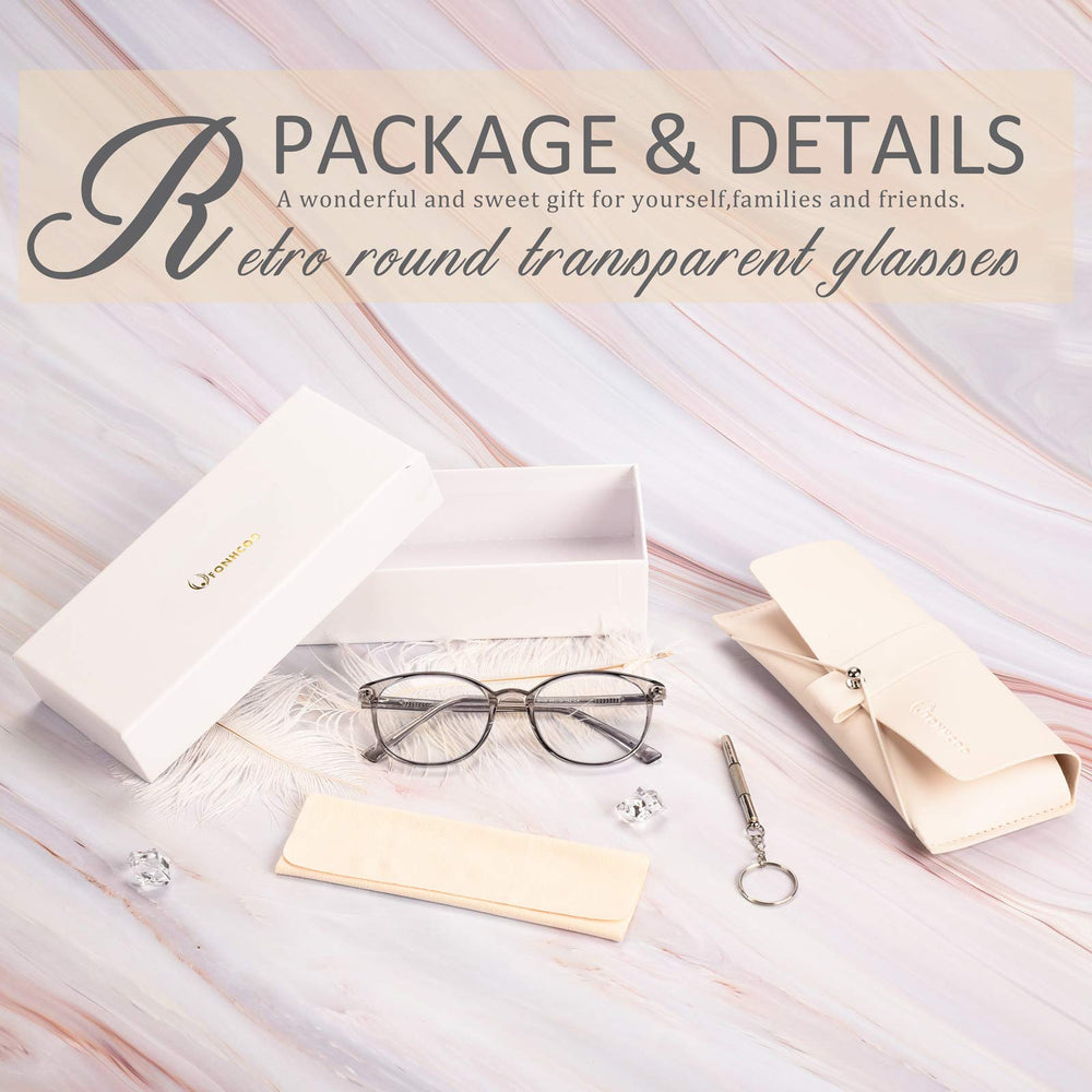FONHCOO round smoke grey glasses side view reduces eye strain during long device use