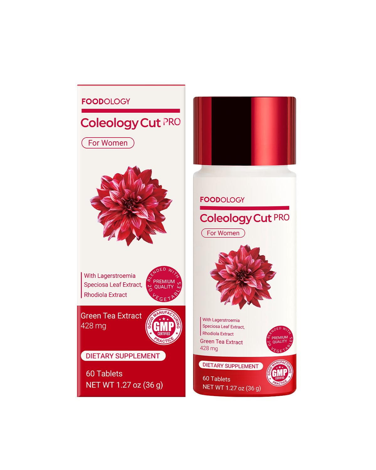FOODOLOGY Coleology Cut PRO bottle front view for weight management support.