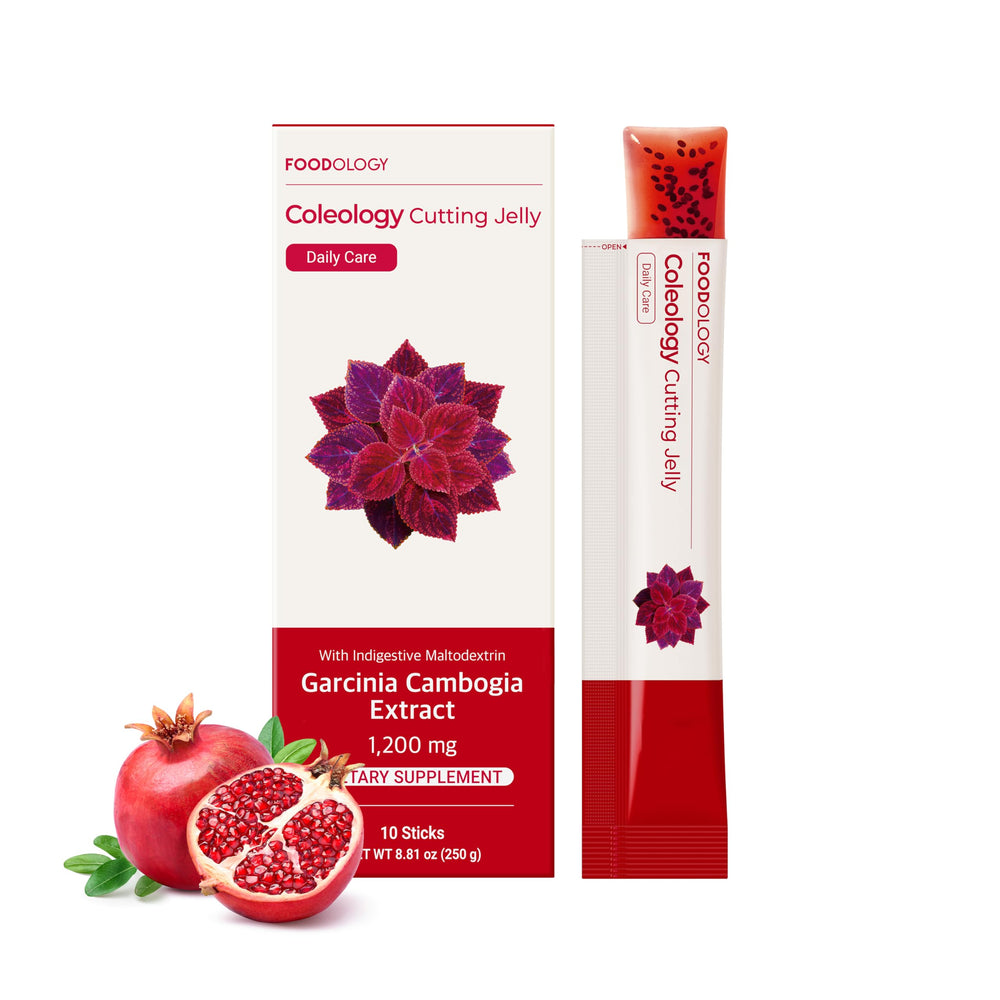 FOODOLOGY Coleology Cutting Stick Jelly packaging in sachet form for on-the-go use.