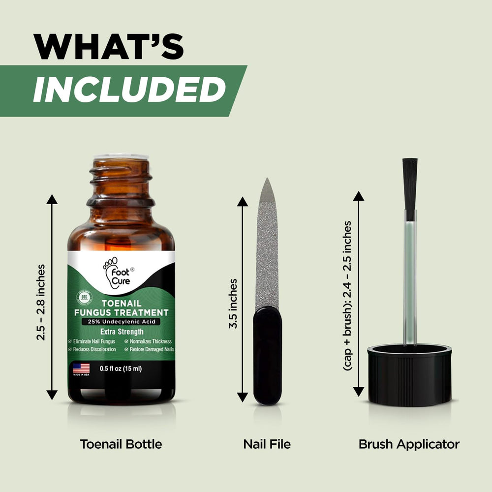 Foot Cure antifungal liquid drops for fast nail coverage.