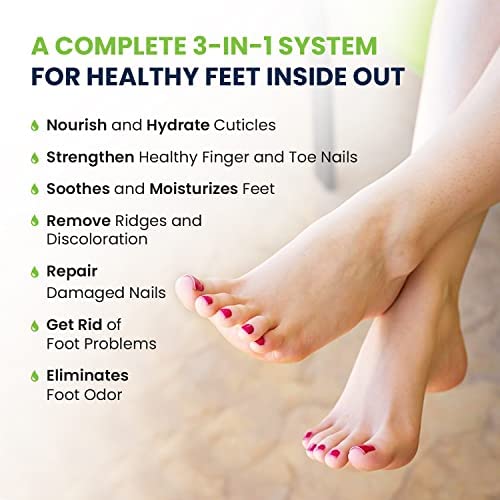 Foot Cure foot soak bottle provides a refreshing cleansing experience for tired feet.