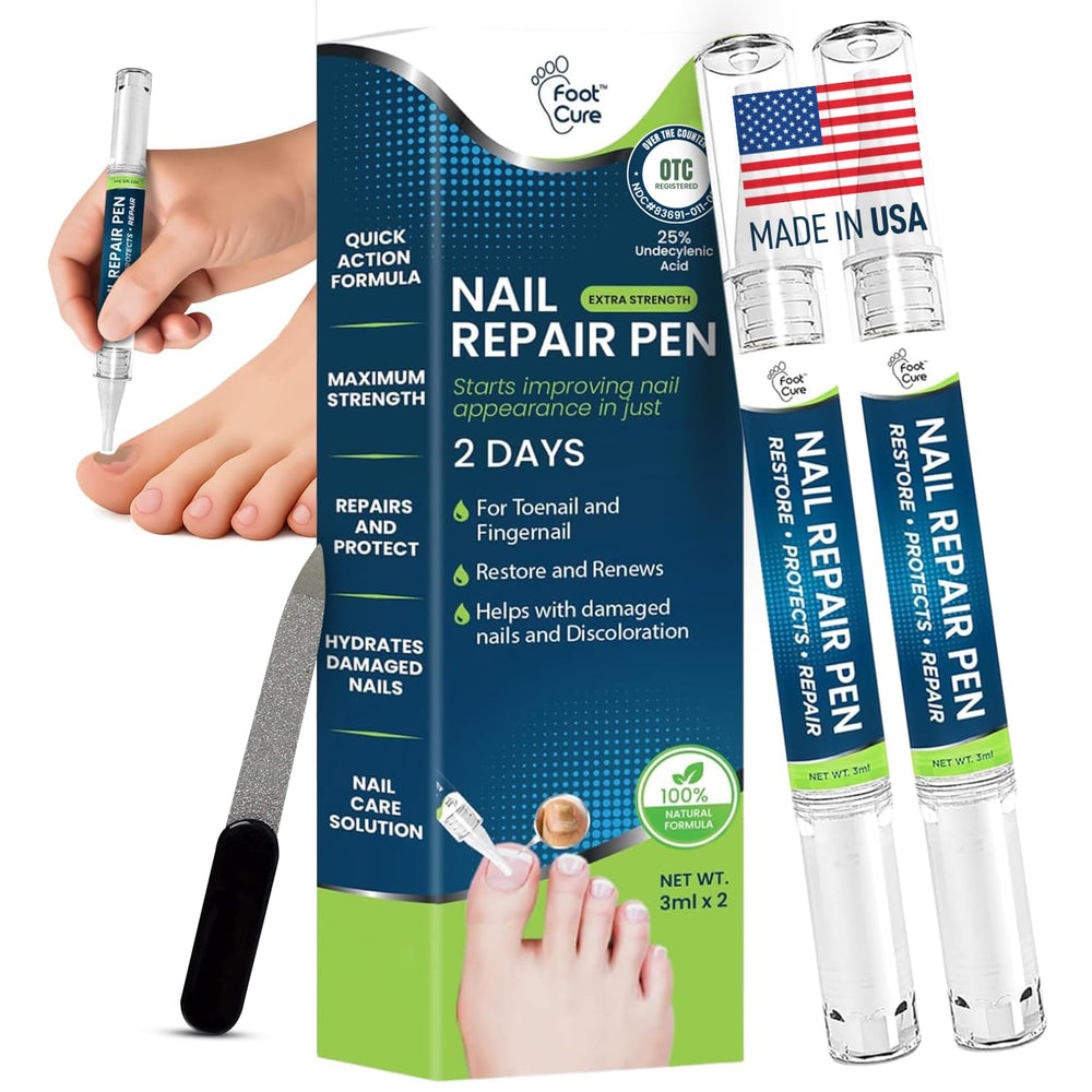 Foot Cure Nail Repair Pen front view, compact design for nails