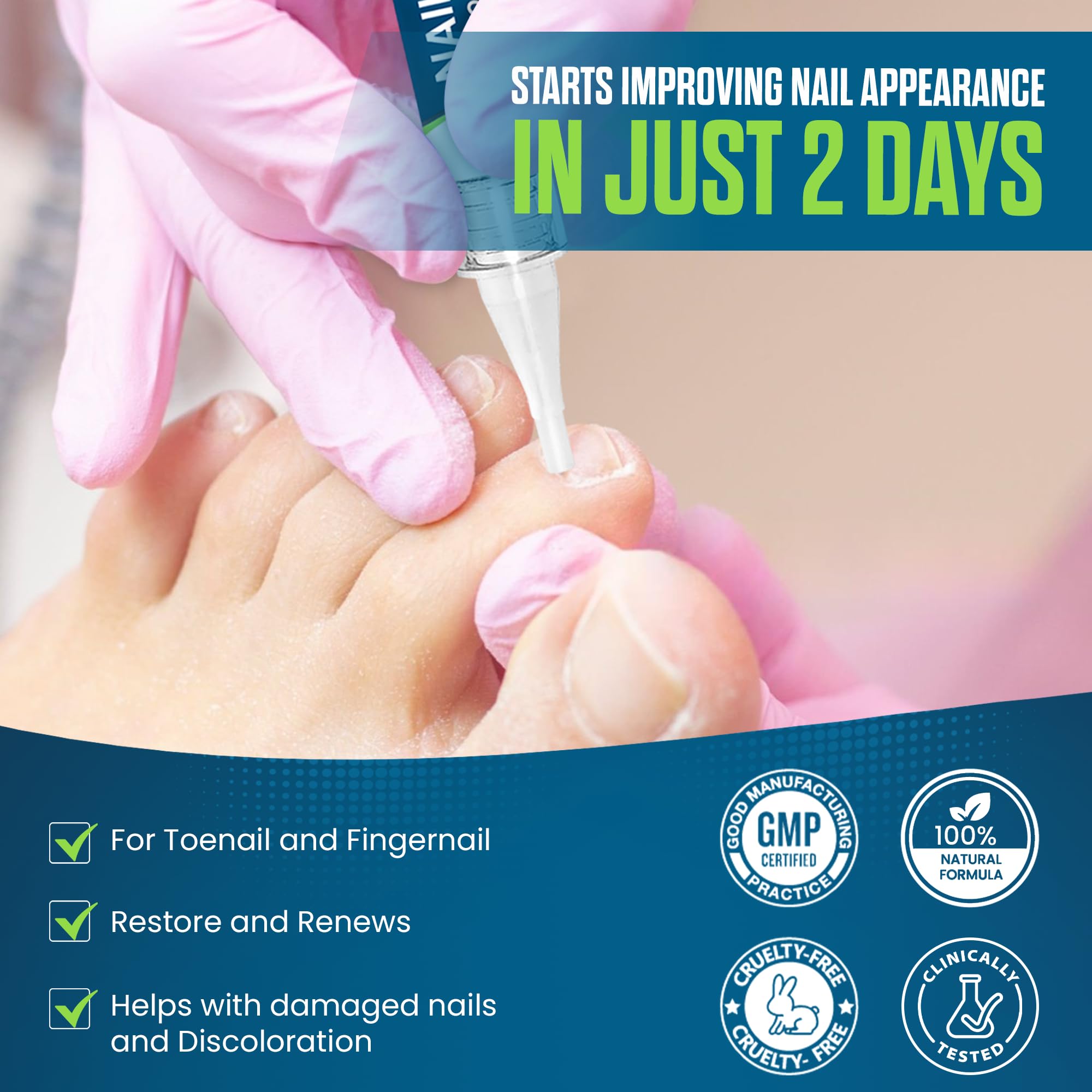 Foot Cure Nail Repair Pen tube and cap for easy application
