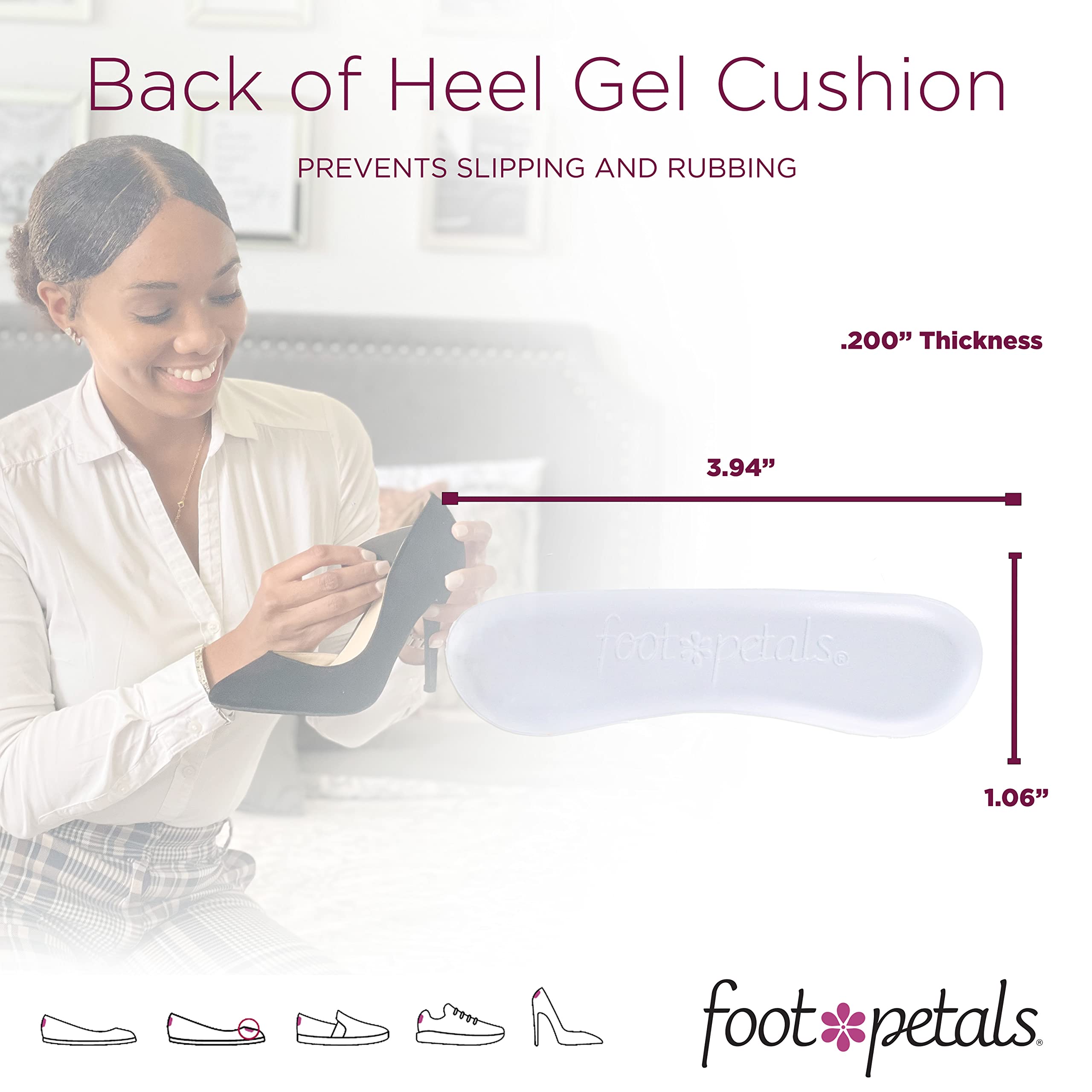Foot Petals adhesivo reutilizable para uso en varios zapatos