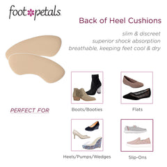 Foot Petals amortiguación de espuma: absorción suave que protege el talón.
