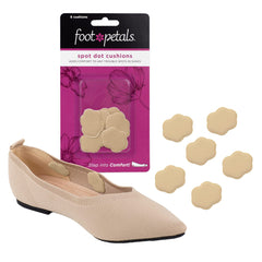 Foot Petals Spot Dot cojin en acción, reduce roce en puntos sensibles.