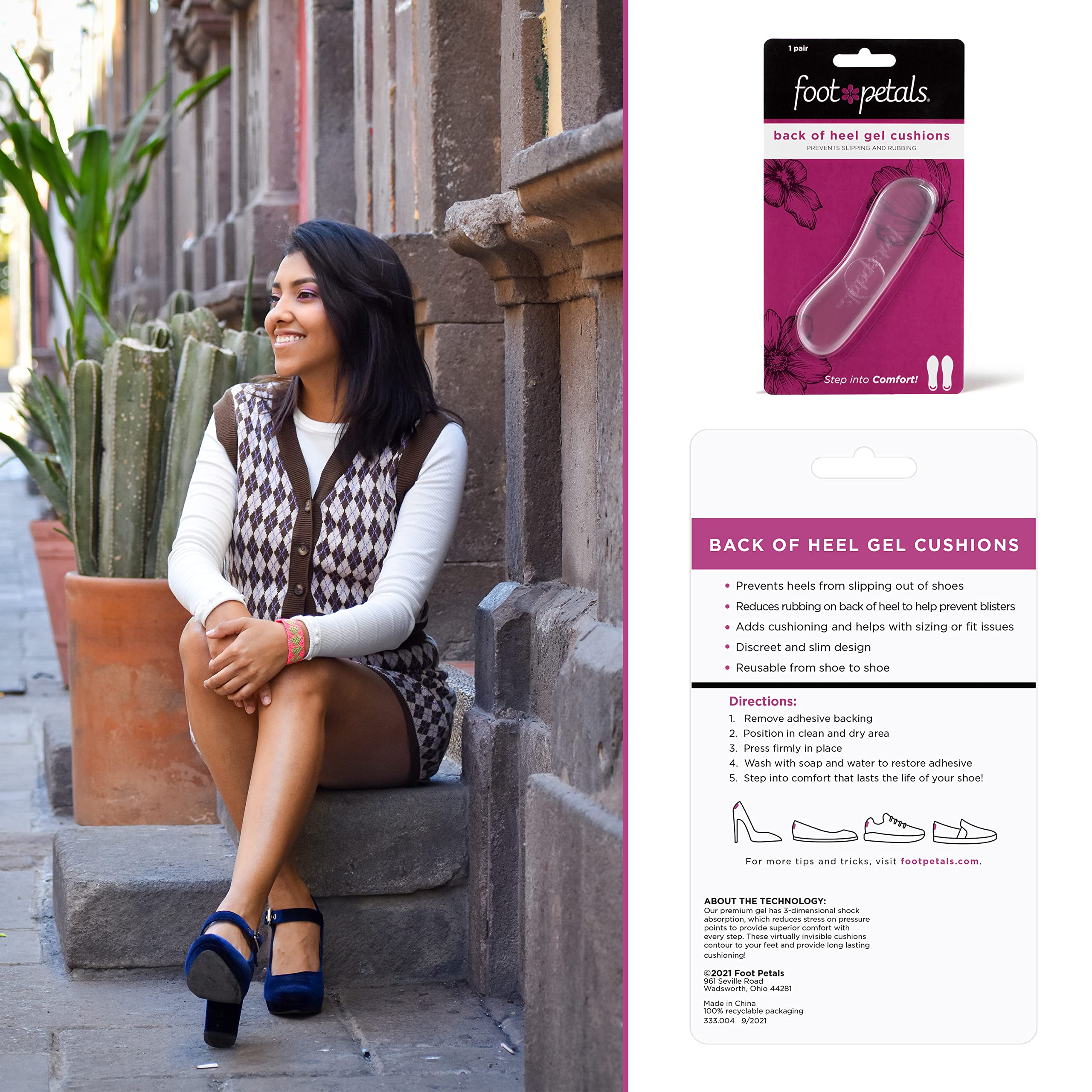 Foot Petals compatibilidad con tacones y calzado para mayor comodidad