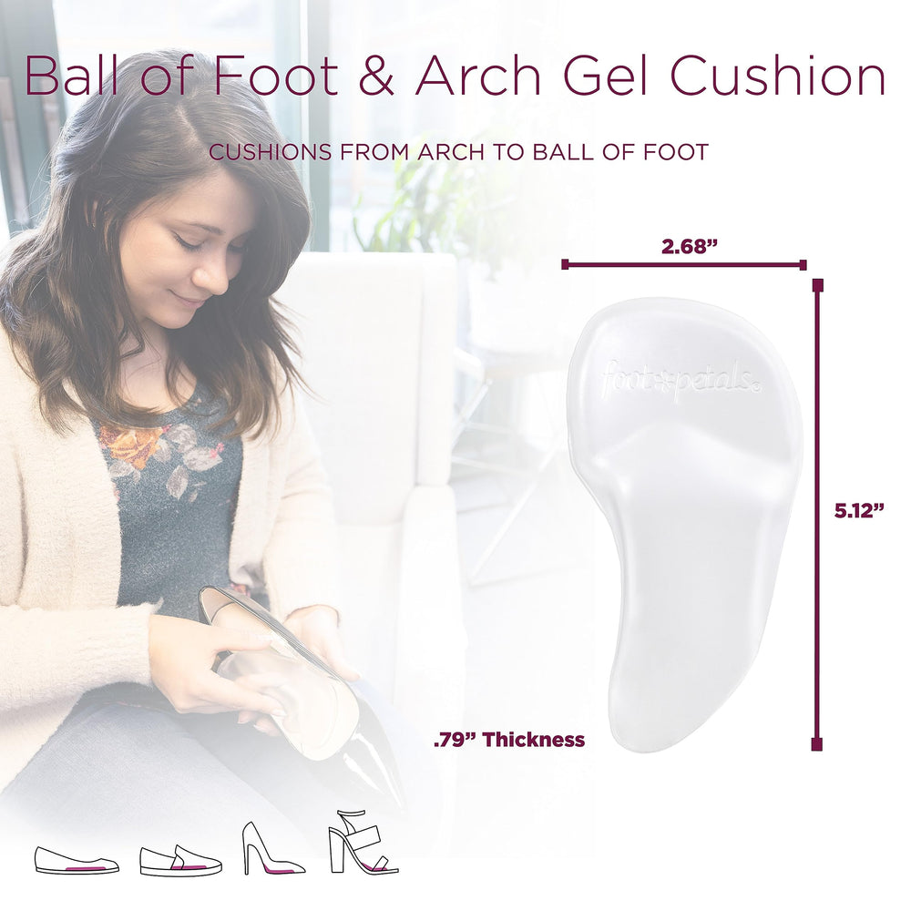 Foot Petals gel cushions deliver shock absorption for comfort.
