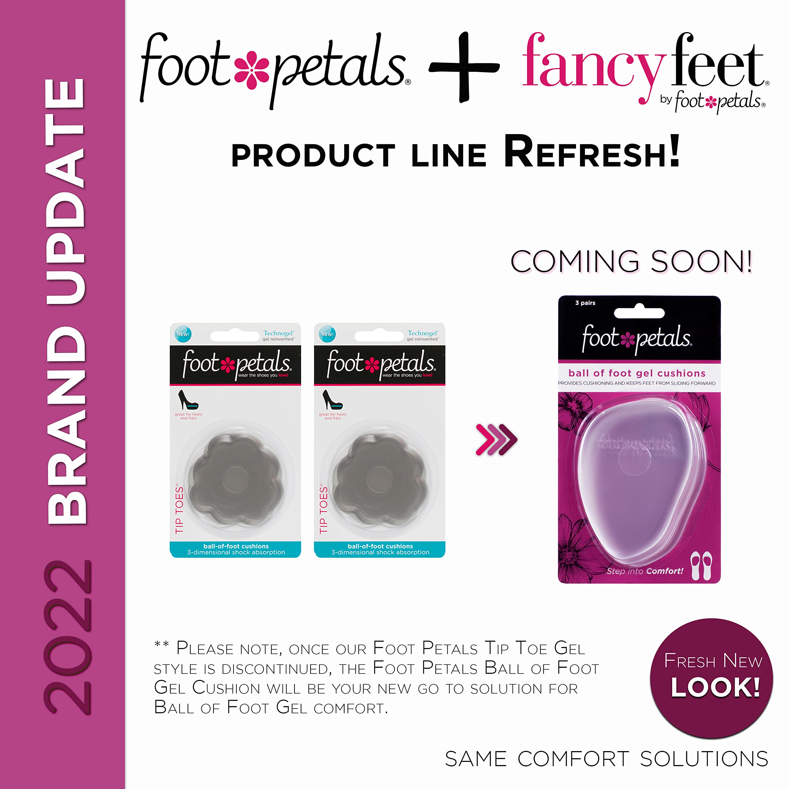 Foot Petals Metatarsal Pad with adhesive back reduces toe scrunch and sliding.