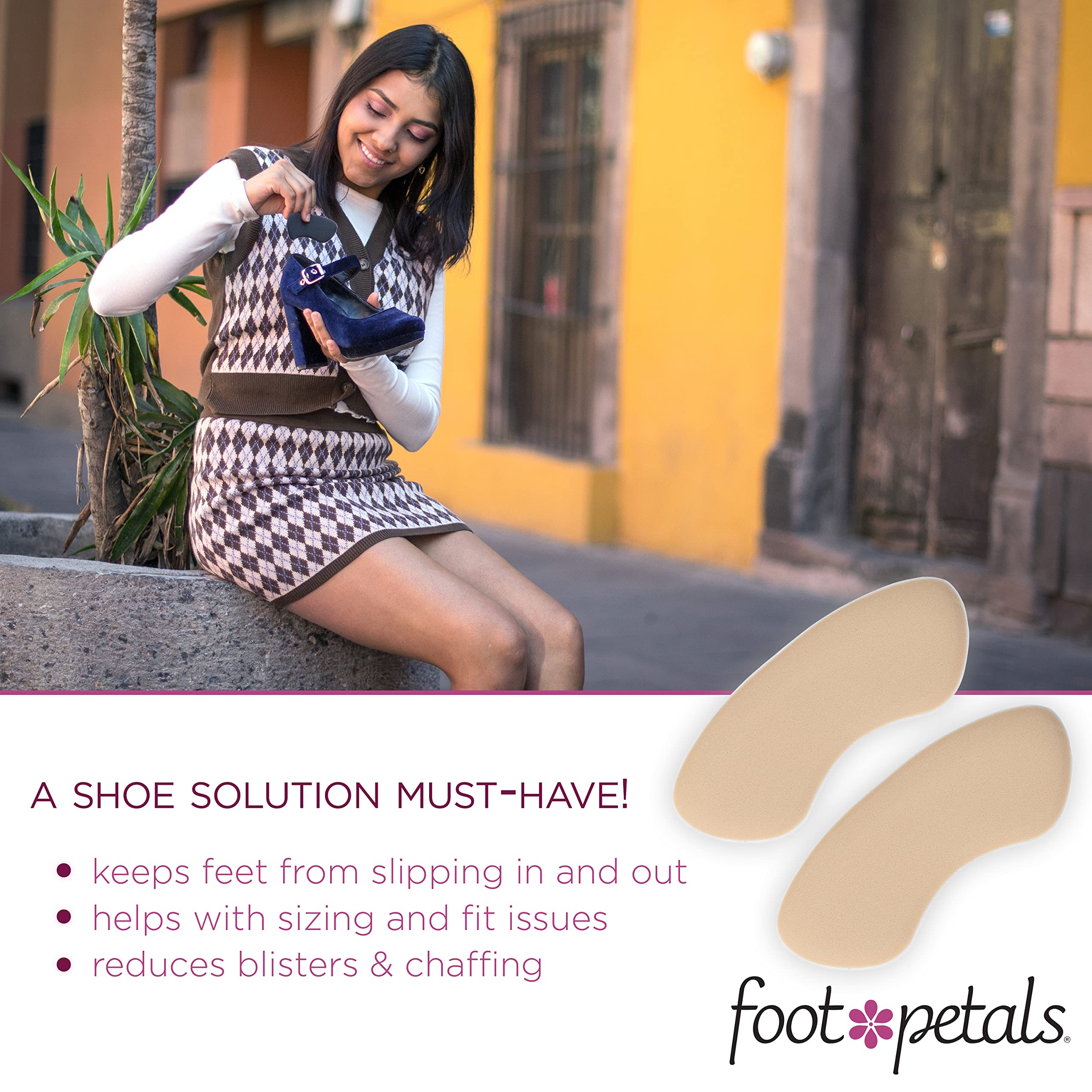 Foot Petals respaldo adhesivo: fijación duradera para zapatos y menos rozaduras.