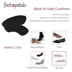 Foot Petals gel cushions deliver premium shock absorption for comfortable steps.