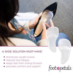 Foot Petals slim design fits discreetly inside any shoe.