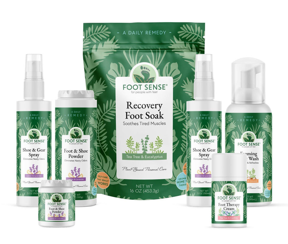 Foot Sense 100g pack offers long-lasting odor protection.