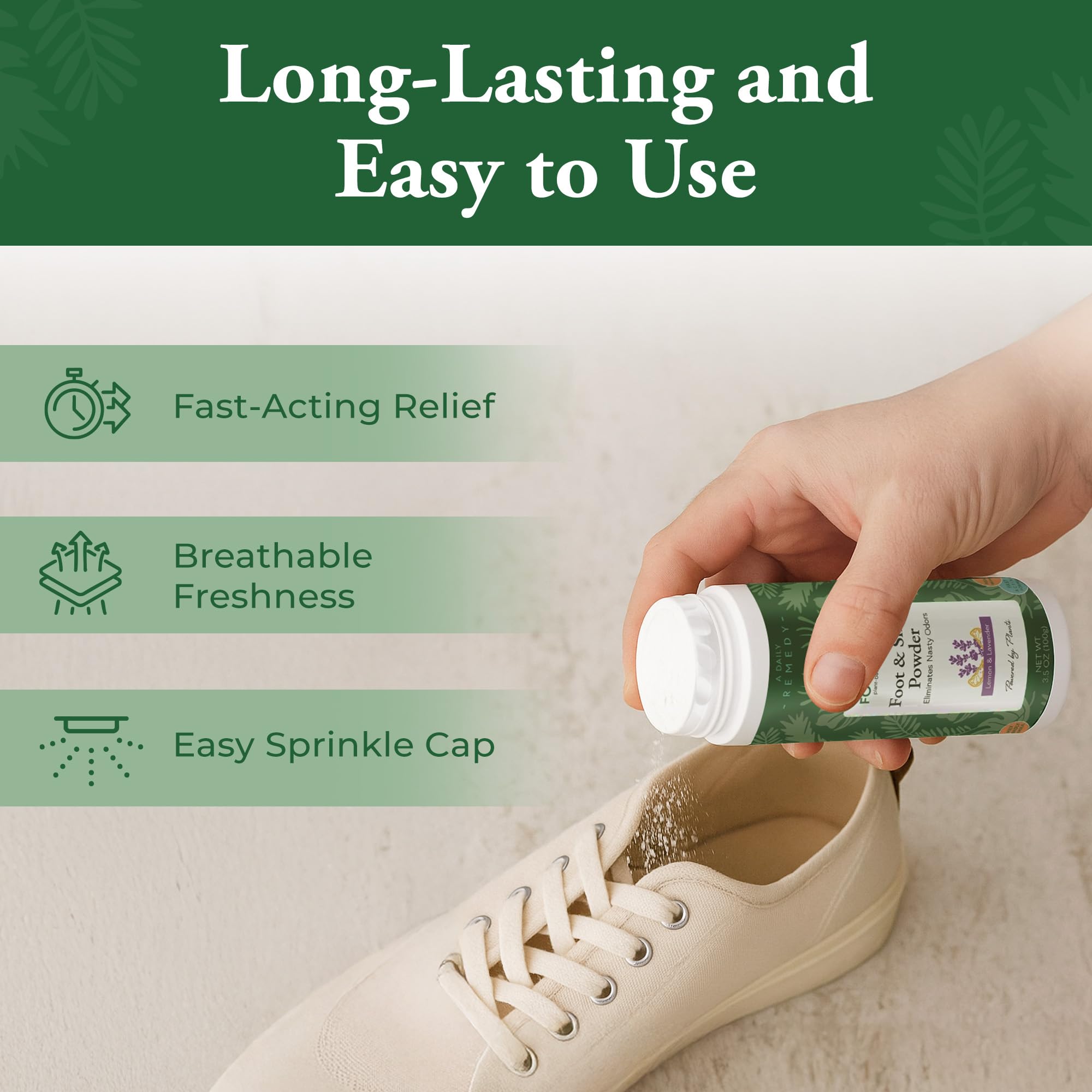 Foot Sense in gym bag keeps athletic gear odor-free.