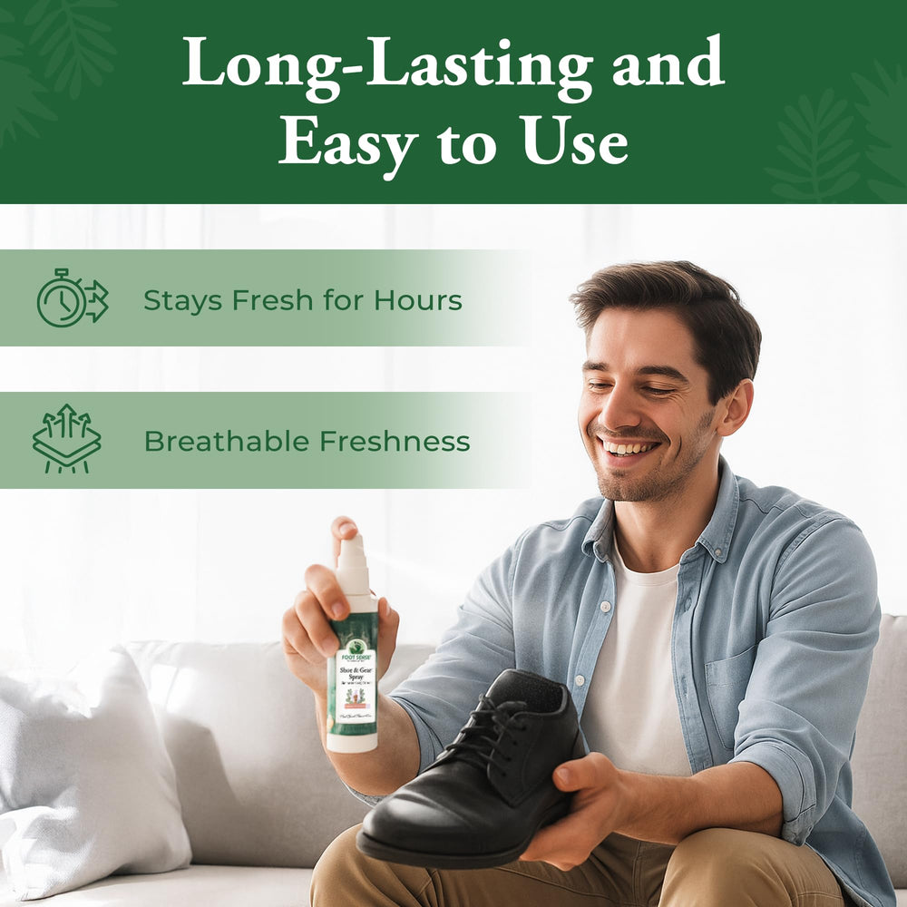 Foot Sense gym-bag-refresh provides convenient odor control between washes.