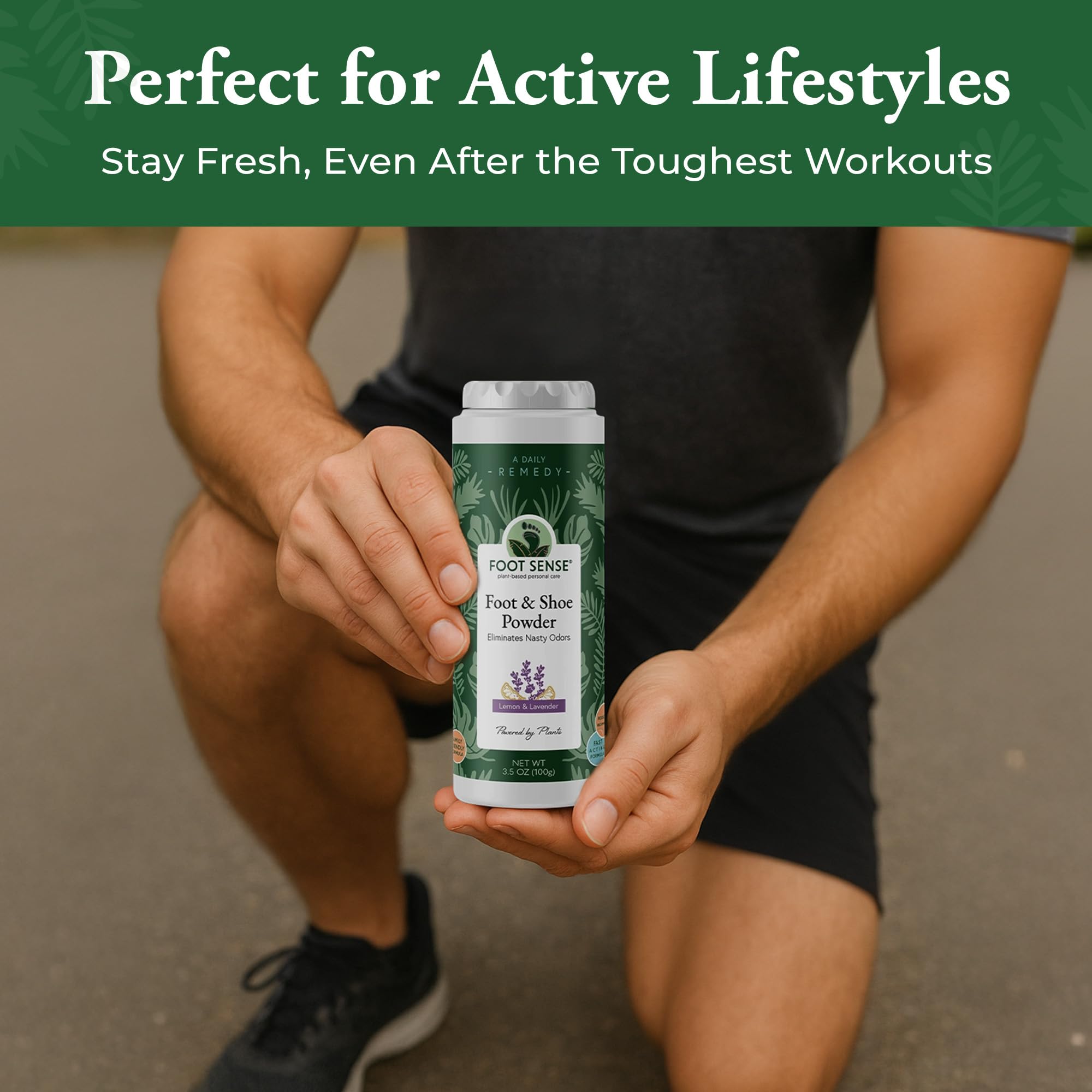 Natural botanicals including lavender, lemon, and cinnamon create a refreshing scent.