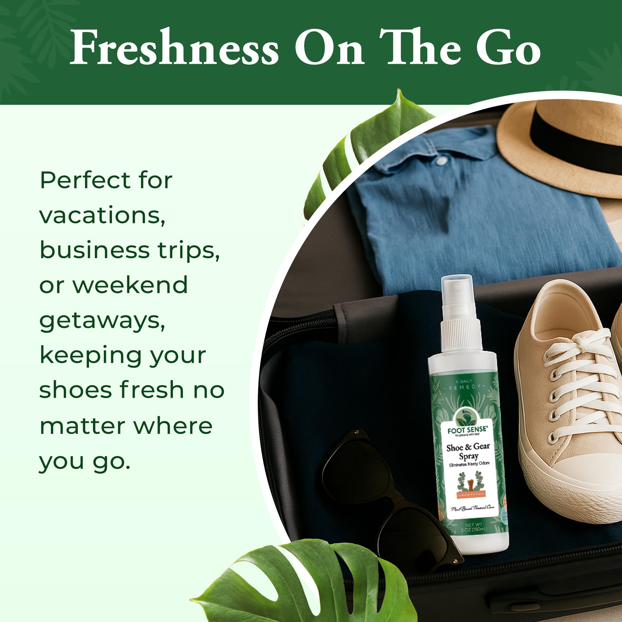 Foot Sense usa-made badge signals quality and plant-based safety.