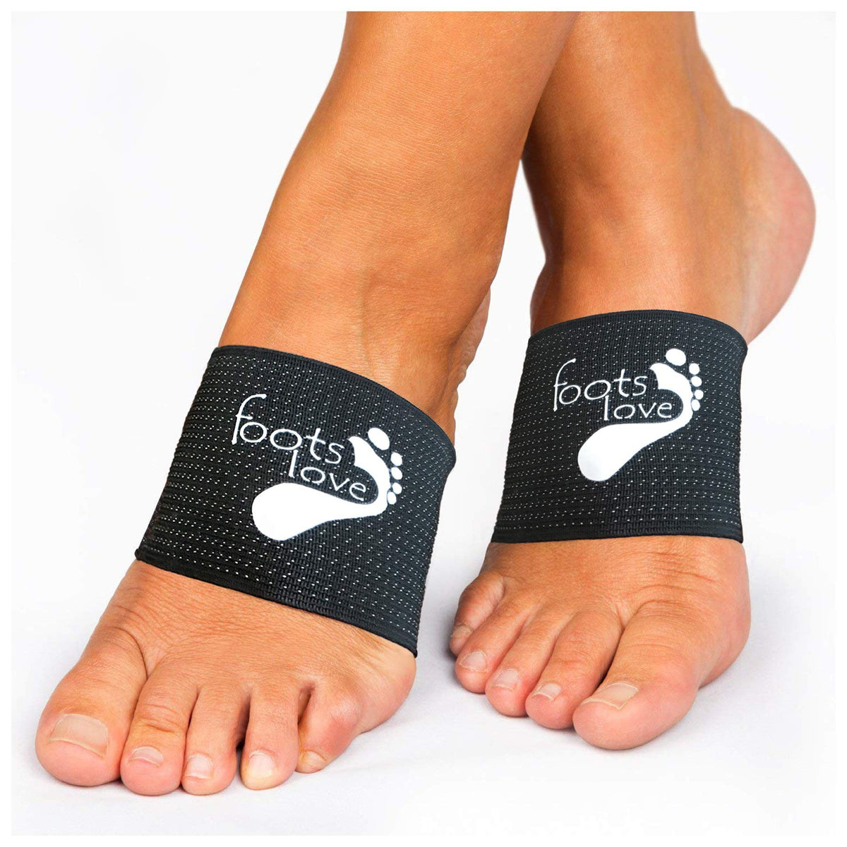 FOOTS LOVE copper arch sleeve on foot provides support and potential relief.