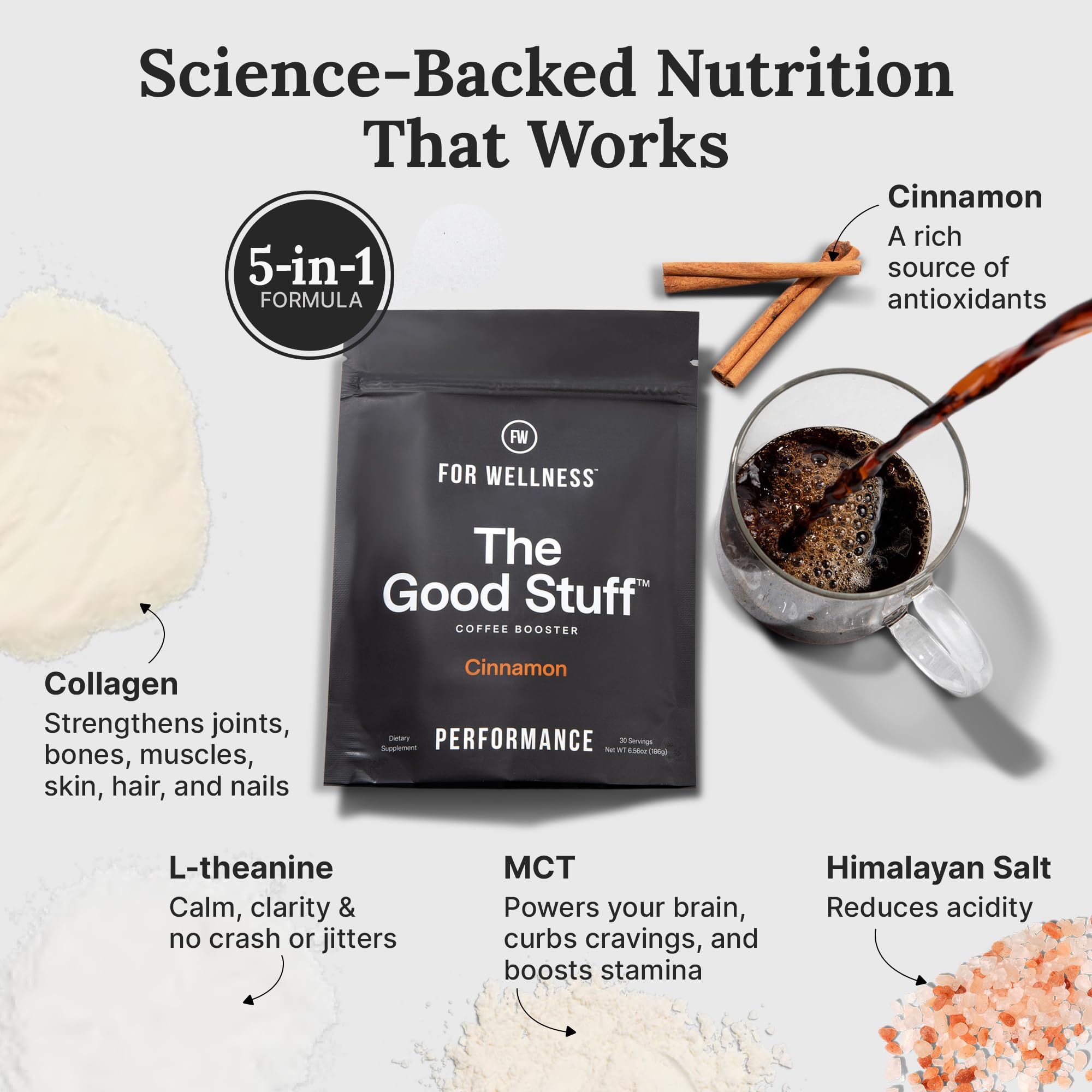 For Wellness Coffee cup with creamer showcases creamy texture without sugar spikes.