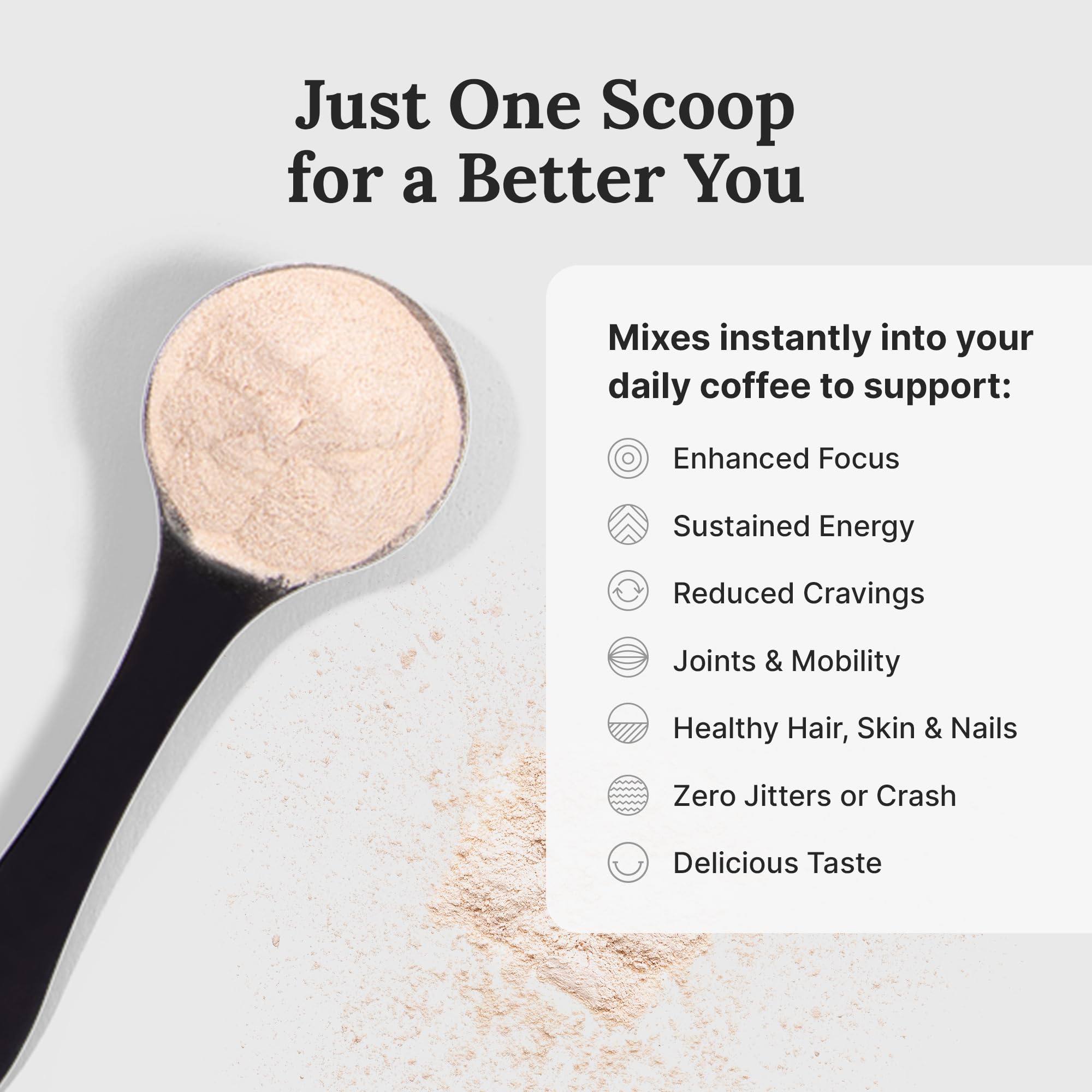 For Wellness Keto coffee additive scoop supports sustained focus during busy days.