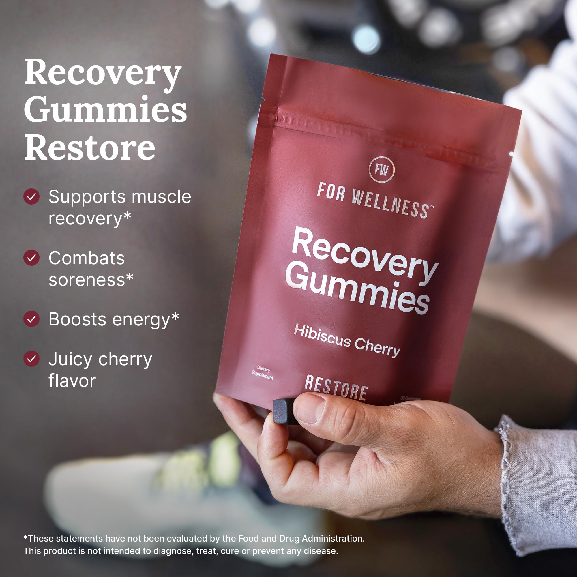 For Wellness Recovery Gummies Restore electrolytes ensure hydration after exercise.