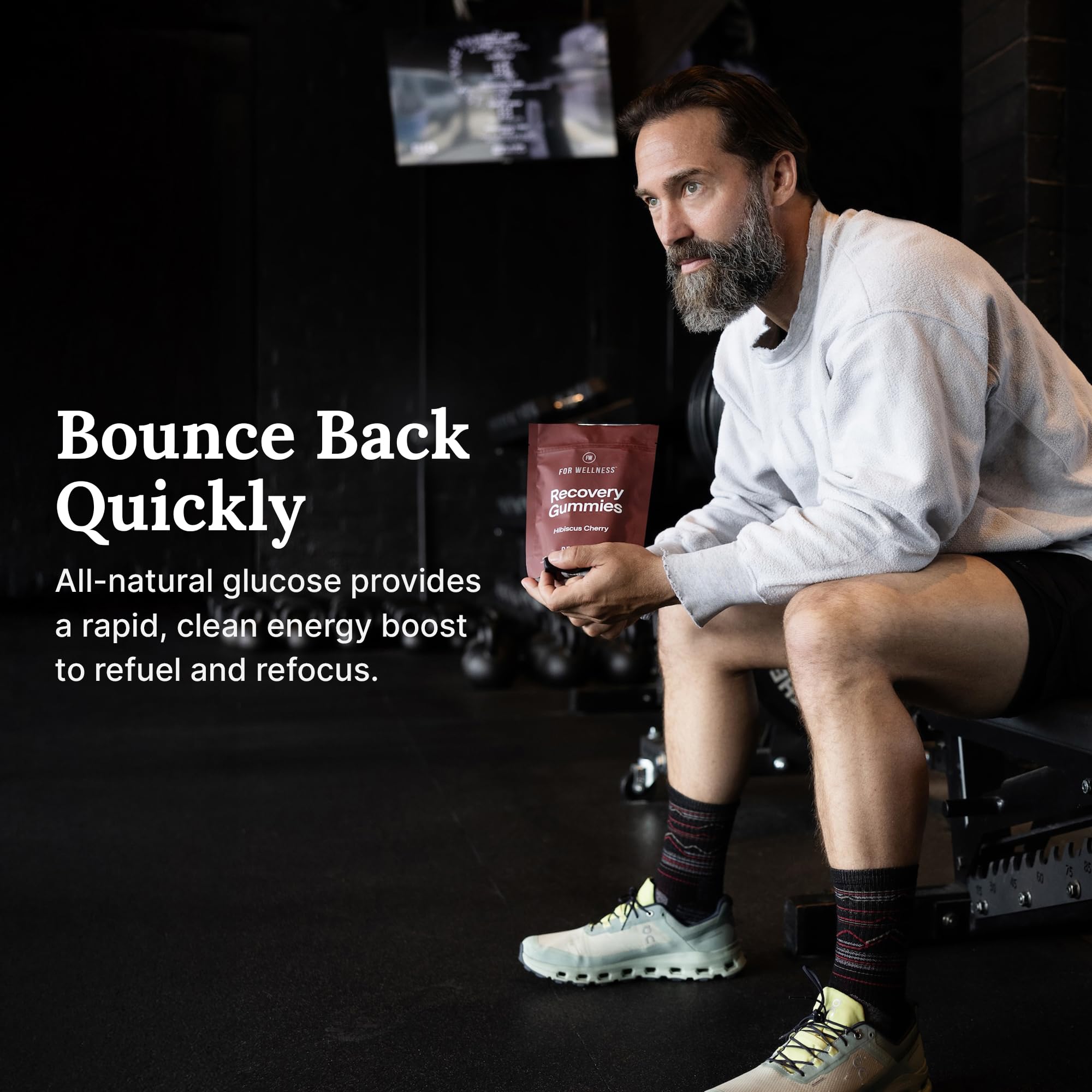 For Wellness Recovery Gummies Restore vegan, non-GMO clean ingredients.