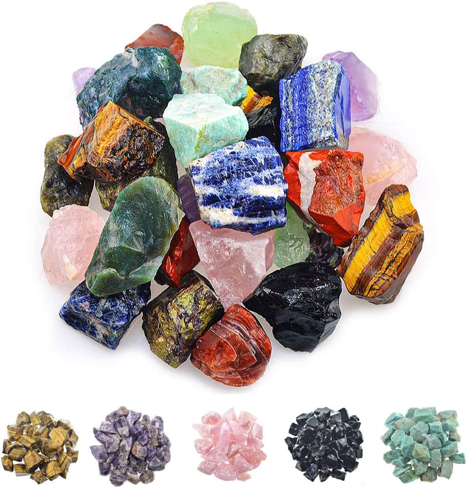 FORBY 1 lb bulk stones rough crystals ideal for tumbling and decoration.