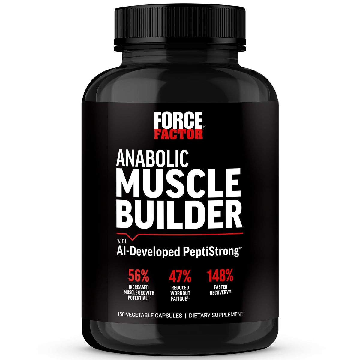Force Factor Anabolic bottle close-up showing capsules for muscle support