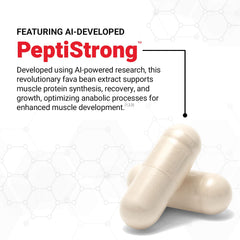 Force Factor Anabolic label information emphasizing AI-powered PeptiStrong