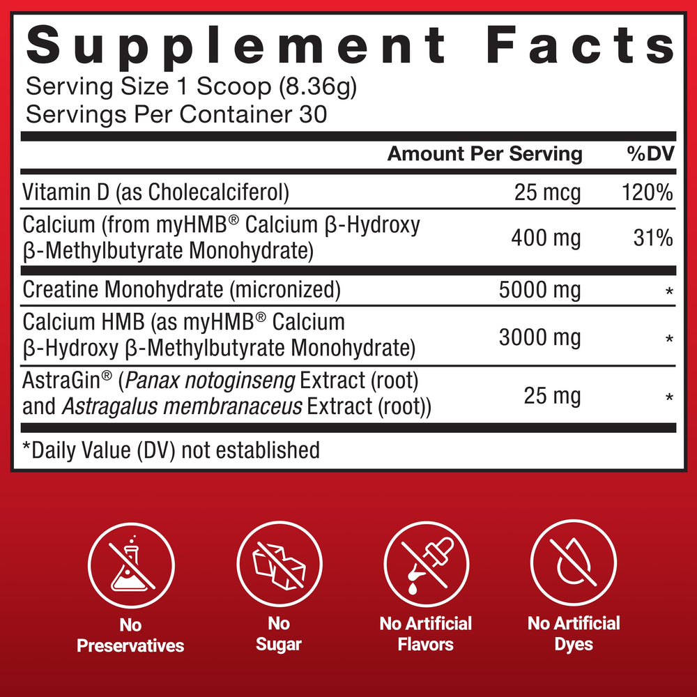 Serving cup showing how Force Factor Creatine HMB powder mixes with water