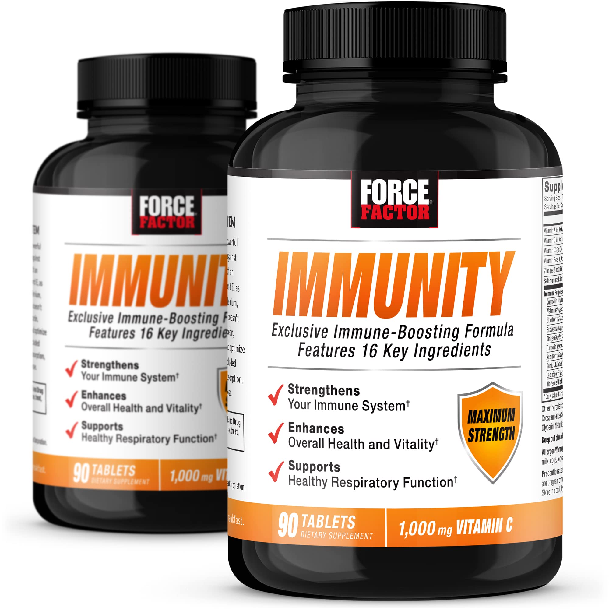 Force Factor Immunity elderberry bottle for daily immune health.