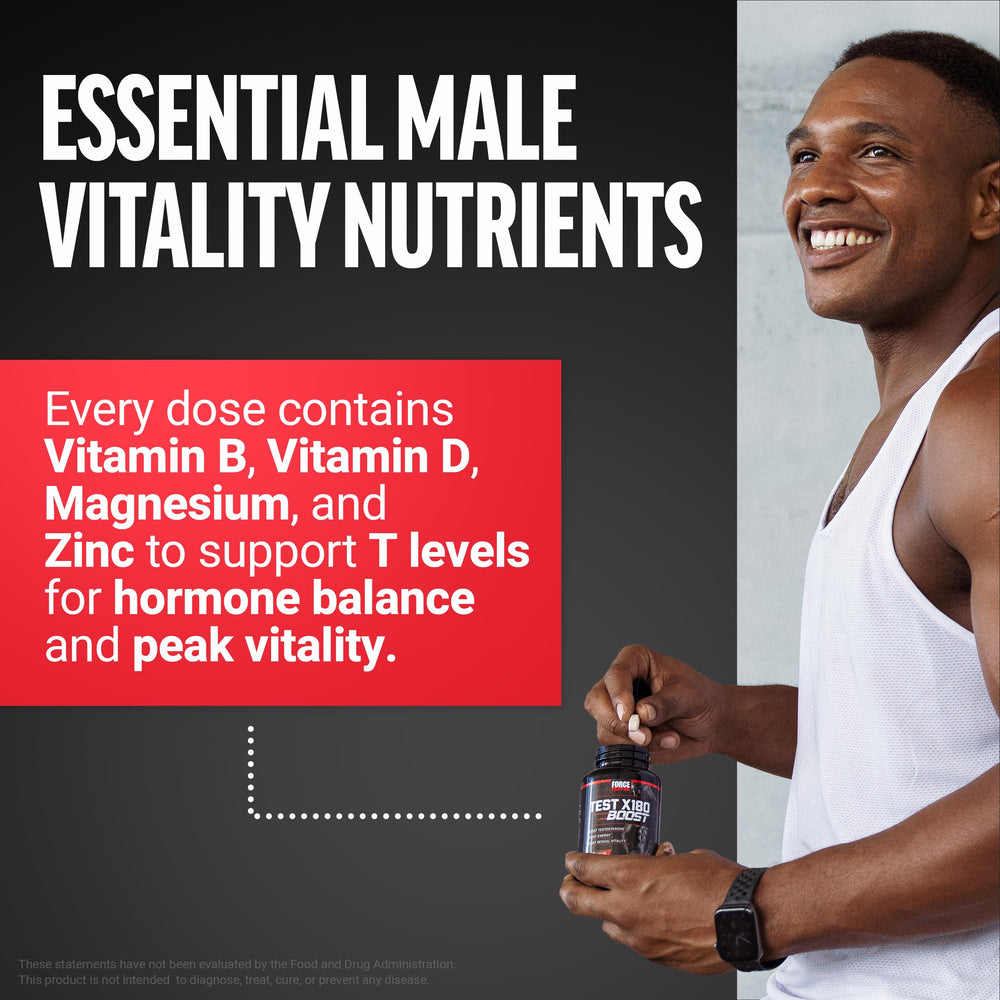 Morning routine scene with Test X180 Boost for daily vitality.