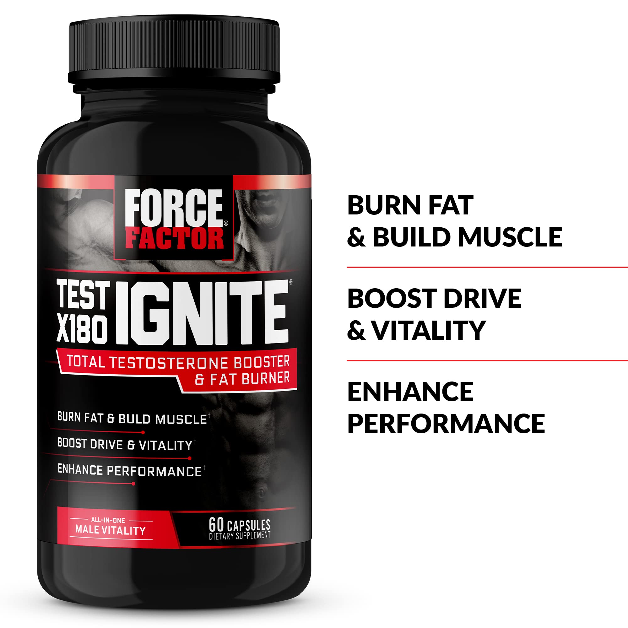 Test X180 Ignite capsules close-up, showing a convenient daily dose for training.
