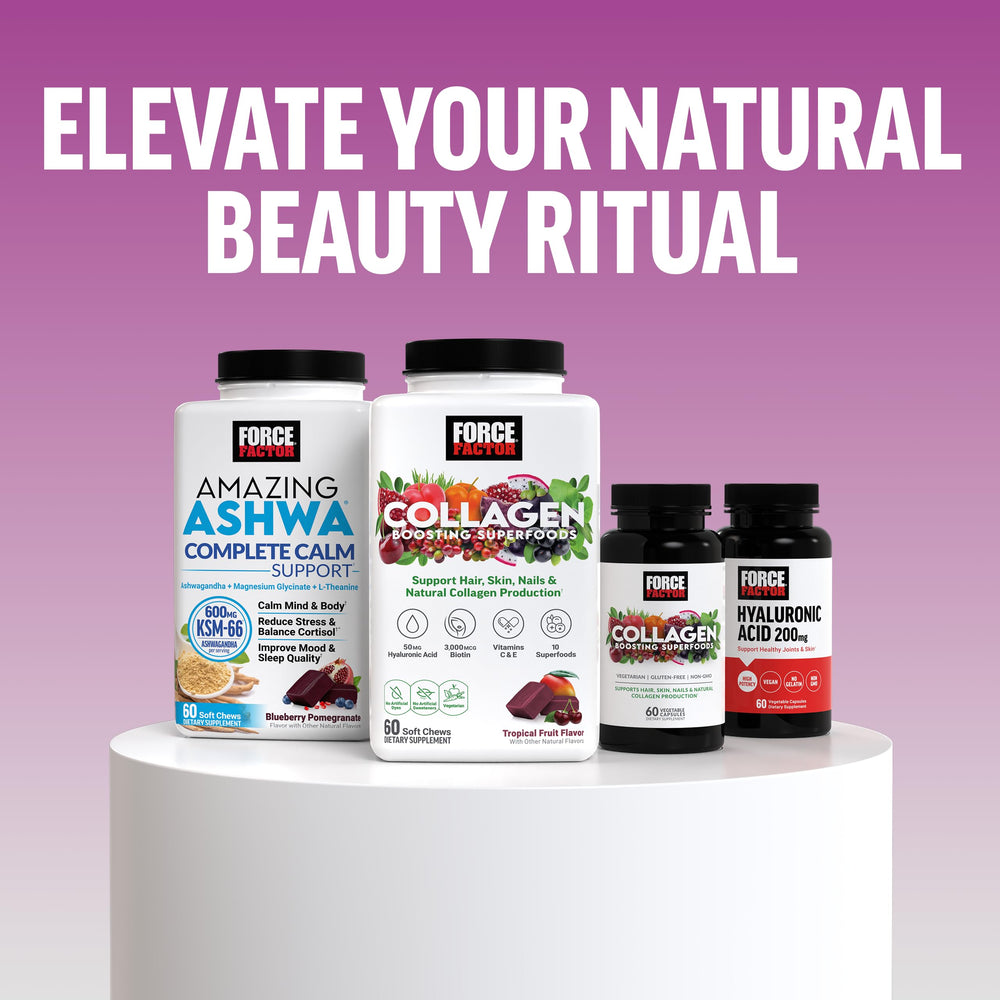Force Factor Vitamins A B C D E icons representing essential nutrients