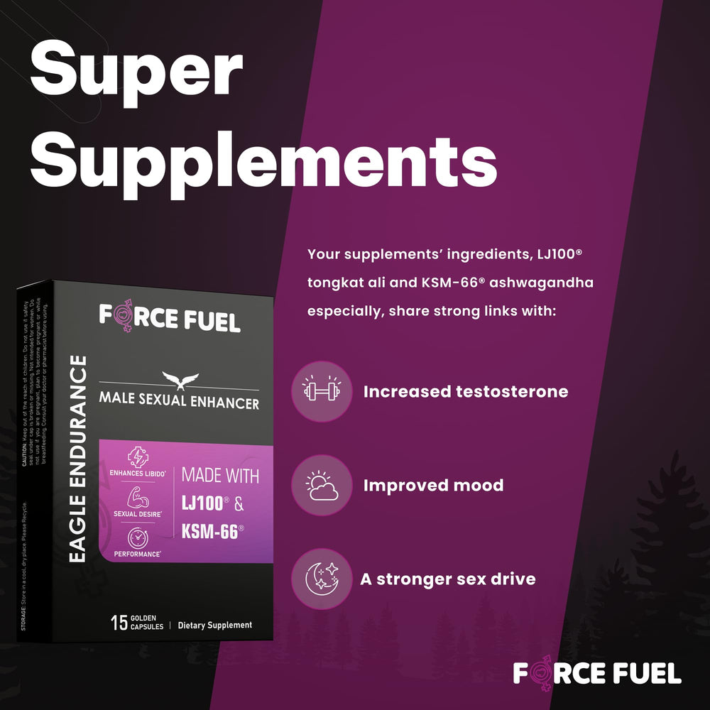 FORCE FUEL Eagle Endurance in hand demonstrating portable daily supplement use.